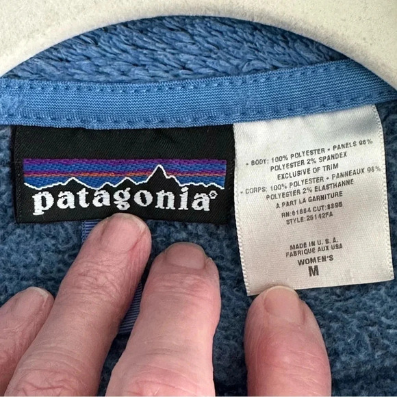 VTG Patagonia Regulator Polartec Fleece Jacket Size‎ M Full Zip USA Blue Jacket - Picture 3 of 12